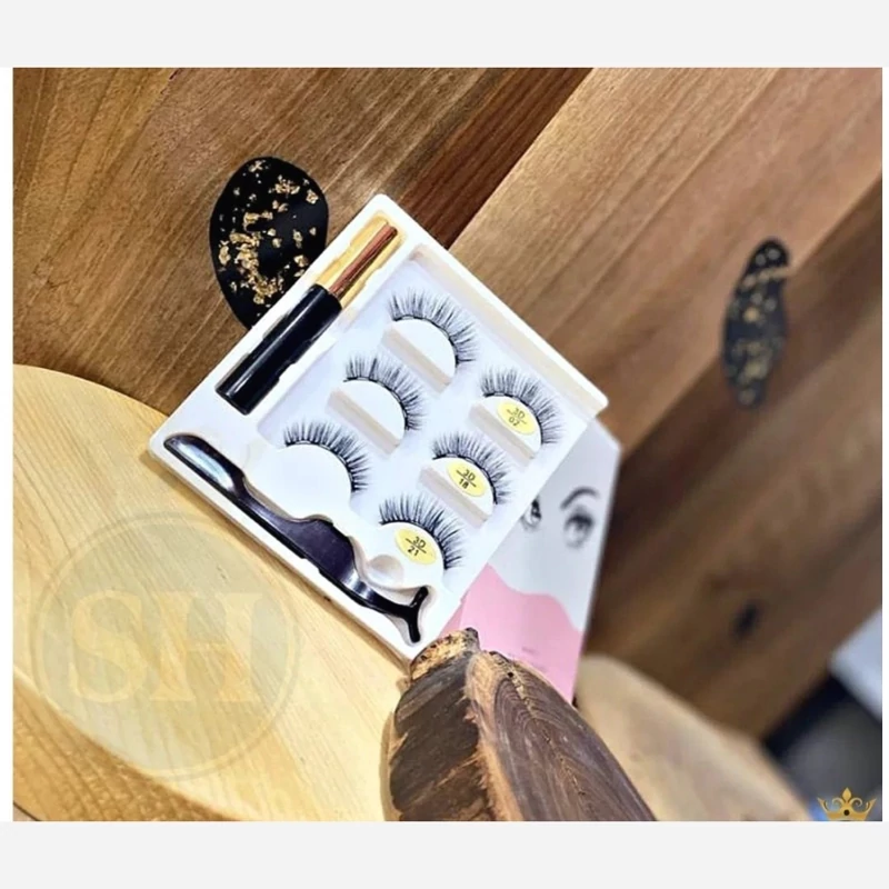 تصویر مژه مغناطیسی پک 6 تایی ابریشم همراه خط چشم و اپلیکاتور 